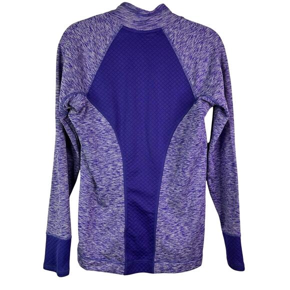 Eddie Bauer Running Sweatshirt Women medium Mock Neck 1/4 Zip Purple Pullover - Picture 7 of 7